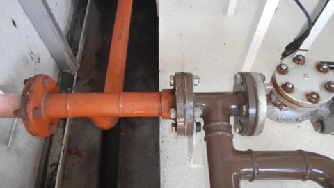 Detail sambungan flensa dan pompa